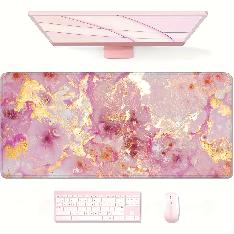 Large Pink Marble Desk Mat Rub - Pc Gaming Pink recension och pris
